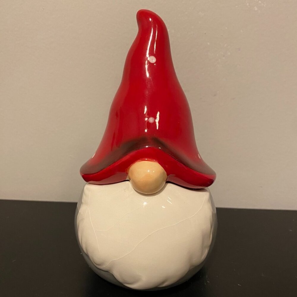 Gnome Christmas Jar Decor Red